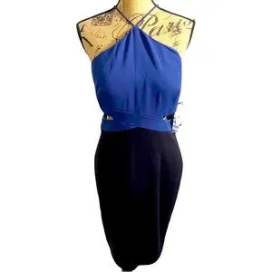 halter neck drape dress Brown Halter Neck Maxi Dress With Drape And High Slit Details main image 0